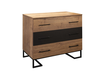 Комод с 3 ящиками Loft Дуб табак/графит Комод с 3 ящиками Loft Дуб табак/графит