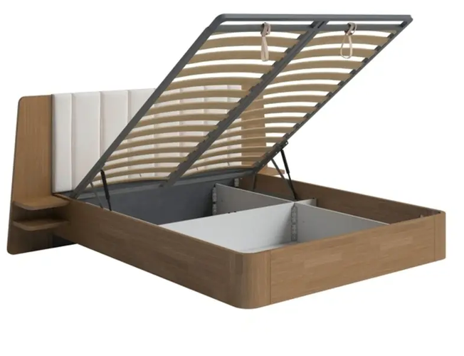 Парящая кровать FlyWood с полками (береза)